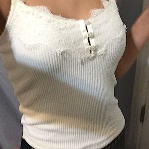 Cute lace trim top